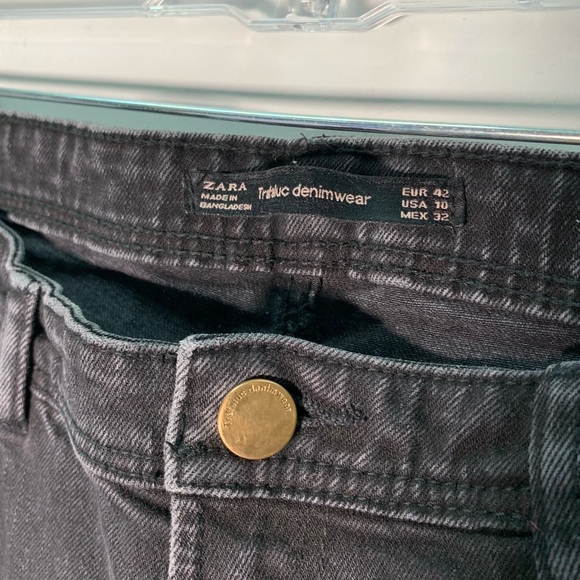 ZARA K BLACK JEANS WITH HEARTS ON THE SIZE SIZE 10 raw hem skinny - Picture 7 of 14